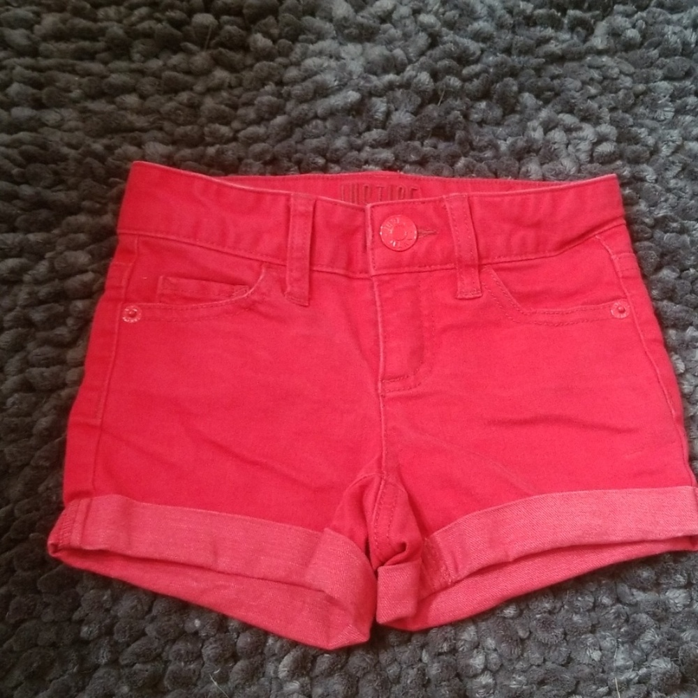 Justice red jean shorts